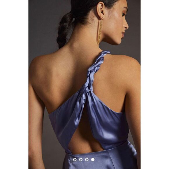 Anthropologie - One-Shoulder Silk Midi Dress - Picture 4 of 8